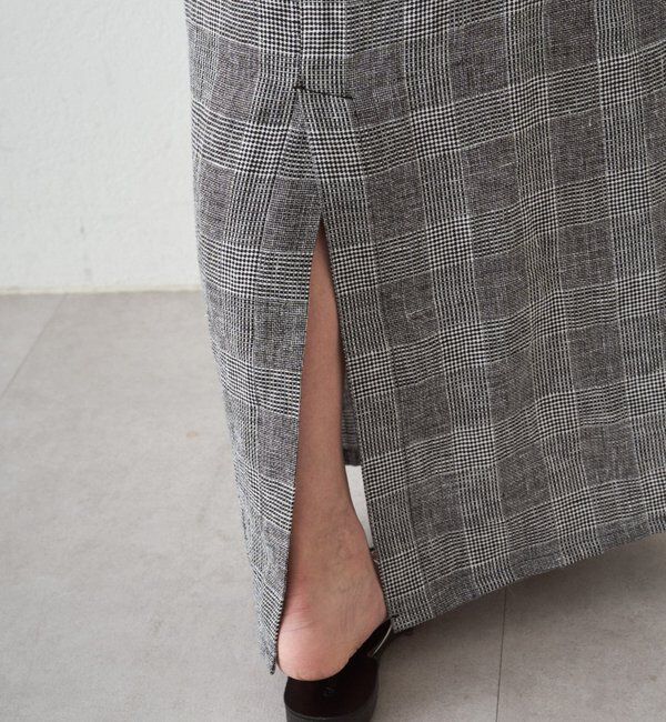  「チェックリネンマキシスカート」|スカート|