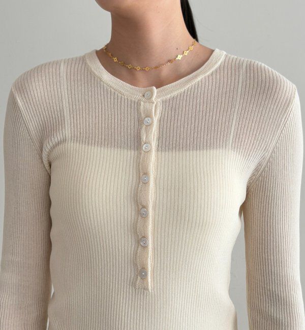  「シアーリブヘンリーニット」|ニット・セーター|