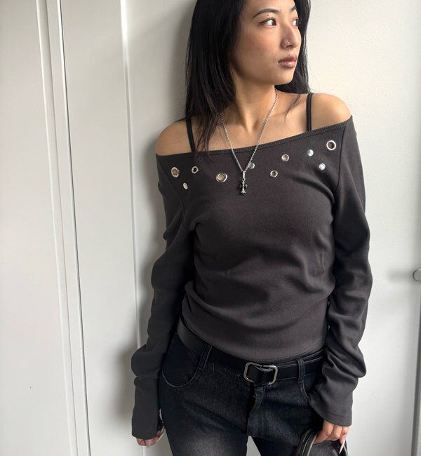  「アイレットオフショルトップス」|Tシャツ・カットソー|