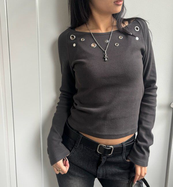  「アイレットオフショルトップス」|Tシャツ・カットソー|