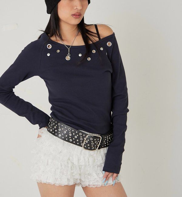  「アイレットオフショルトップス」|Tシャツ・カットソー|