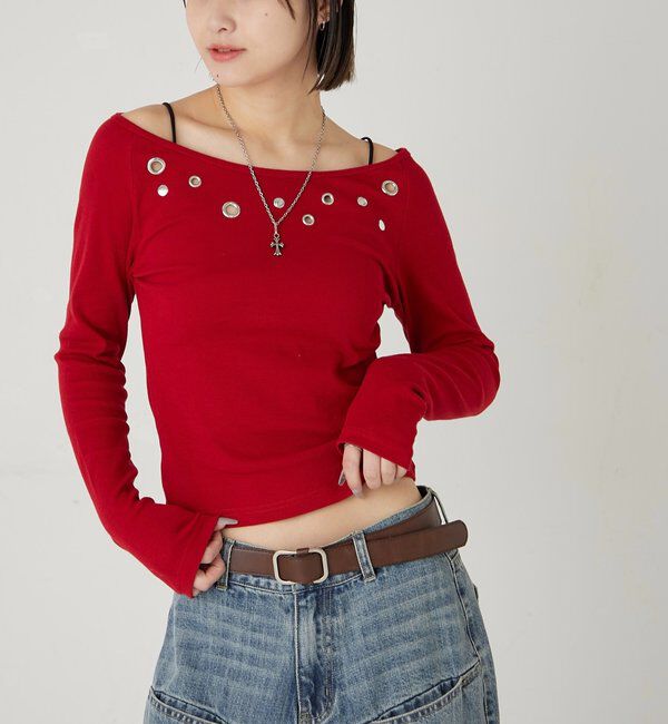  「アイレットオフショルトップス」|Tシャツ・カットソー|