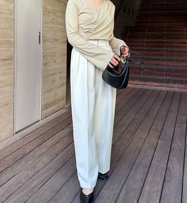  「ドレープアシメネックTシャツ」|Tシャツ・カットソー|