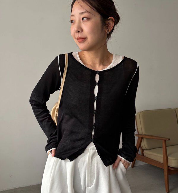  「タンクSETアームラインカーディガン」|カーディガン|