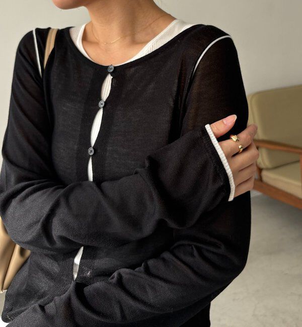  「タンクSETアームラインカーディガン」|カーディガン|