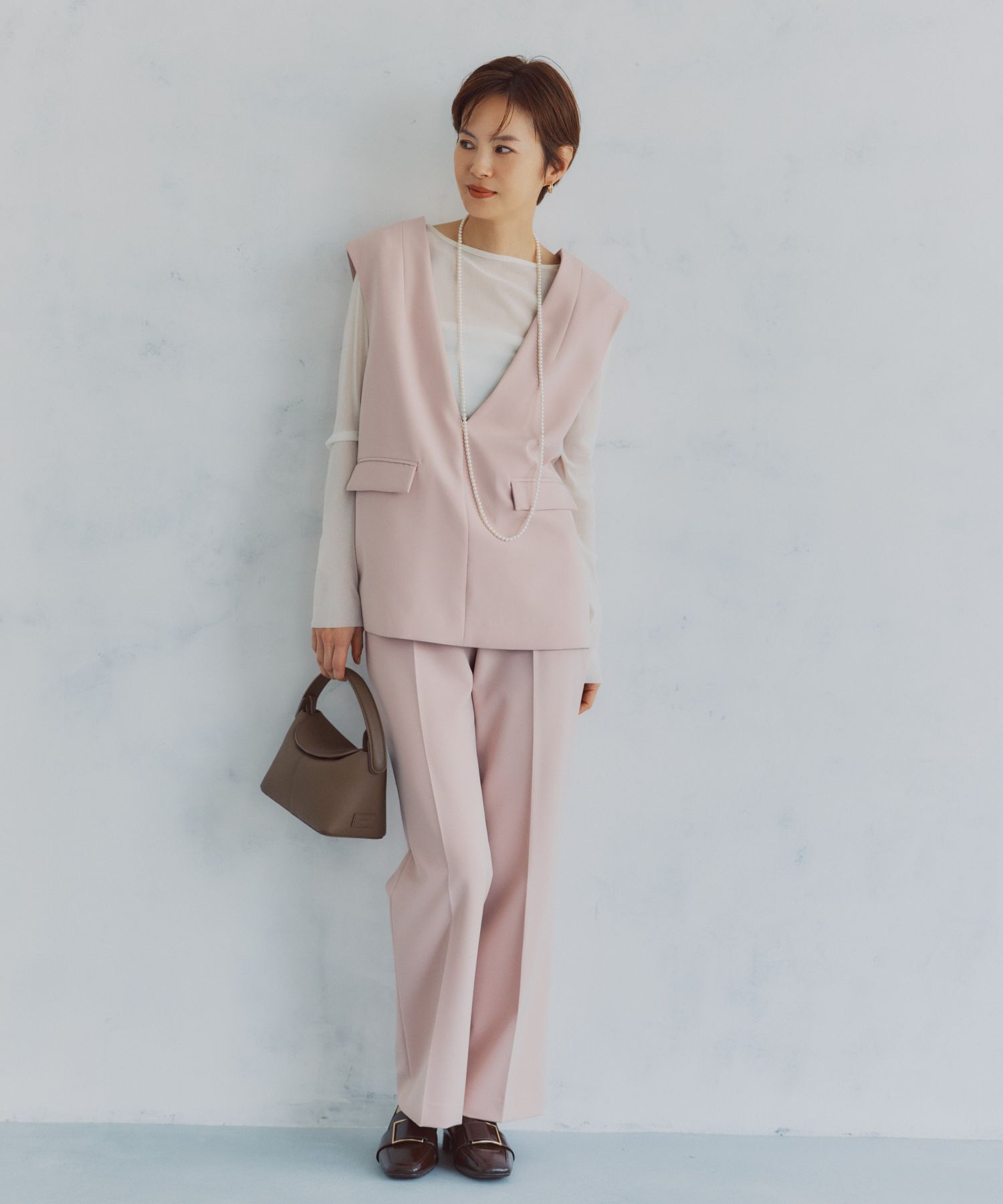  「【セレモニー】C＊ベストセットアップ」|ベスト・ジレ|ピンク