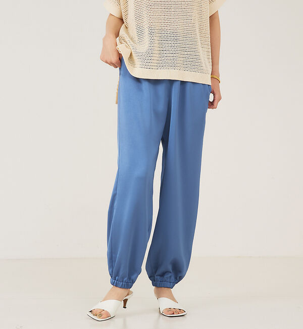 qualite「ヴィンテージサテンドローパンツ」|その他|ブルーグレー