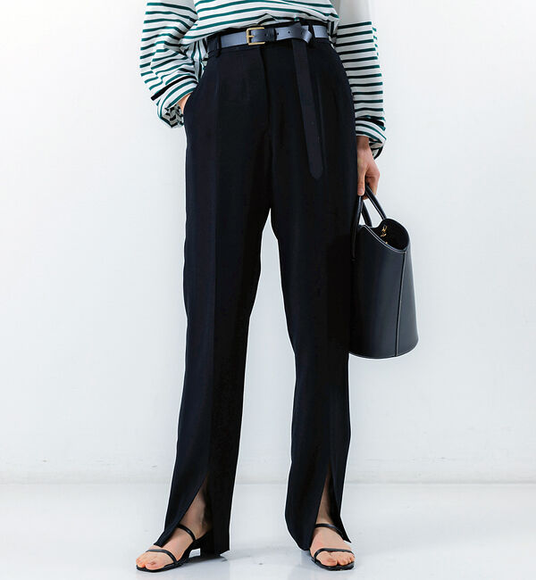 The Store by C' 「【COCUCA】フロント スリットパンツ」|スラックス|ブラック