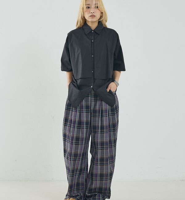 NOMINE「【セットアップ対応】チェック タックパンツ」|その他|