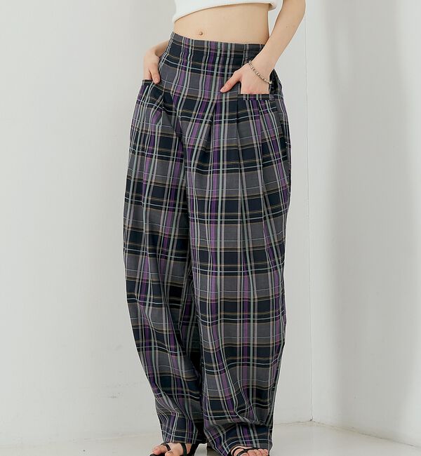 NOMINE「【セットアップ対応】チェック タックパンツ」|その他|