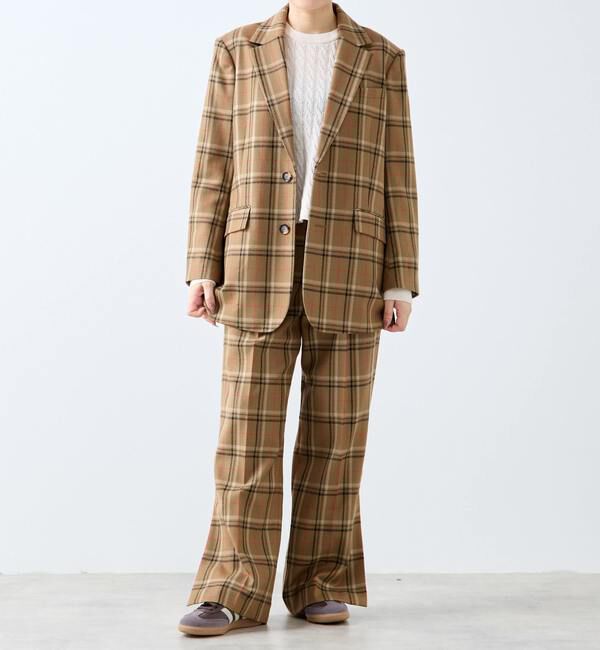 A_「【A_/エース】ウールチェックジャケット」|テーラードジャケット|