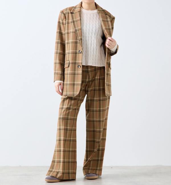 A_「【A_/エース】ウールチェックジャケット」|テーラードジャケット|