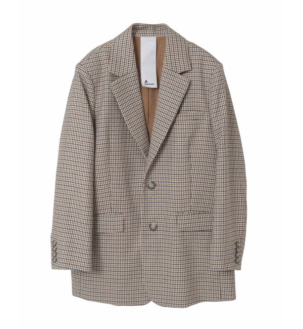A_「【A_/エース】ウールチェックジャケット」|テーラードジャケット|