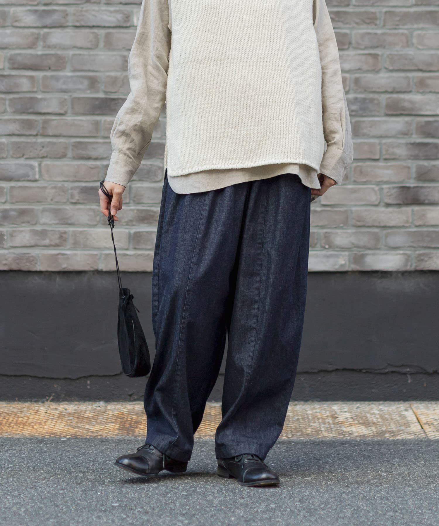 かぐれ「デニムボリュームパンツ」|デニム|