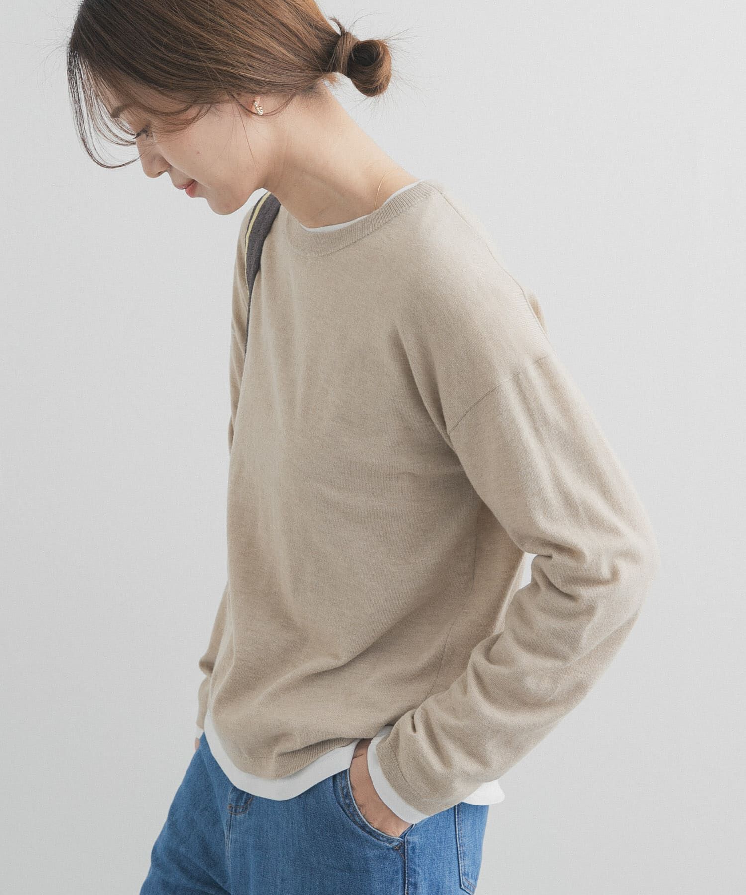 URBAN RESEARCH DOORS「レイヤードSETプルオーバー」|ニット・セーター|ベージュ