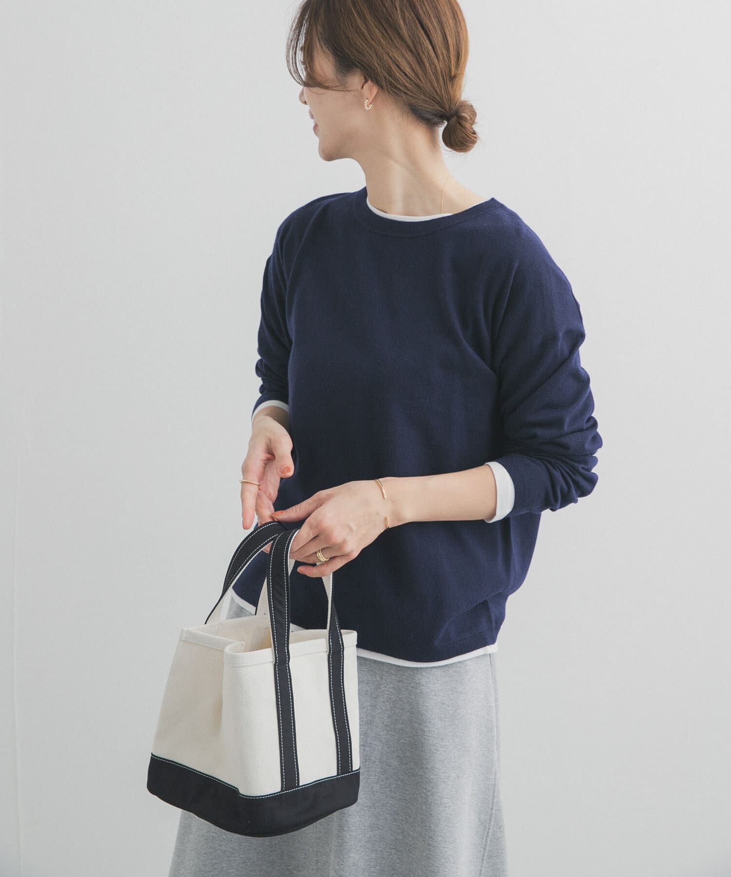 URBAN RESEARCH DOORS「レイヤードSETプルオーバー」|ニット・セーター|ネイビー