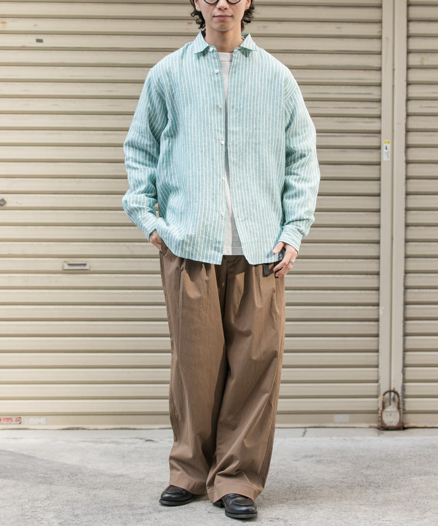 URBAN RESEARCH DOORS「FORK&SPOON　フレンチリネンロングスリーブシャツ」|シャツ・ブラウス|