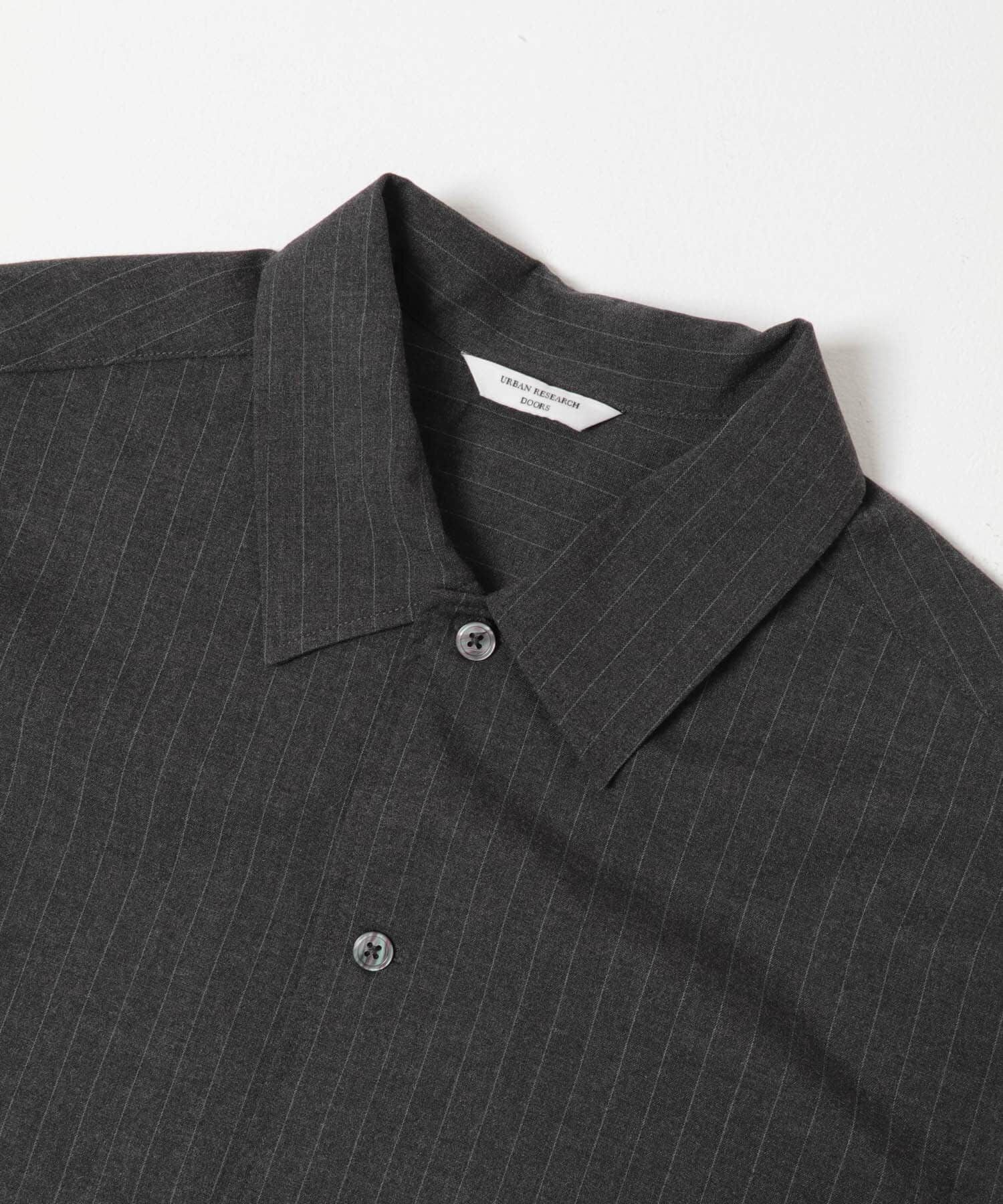 URBAN RESEARCH DOORS「ウールライクシャツジャケット」|ノーカラーコート|