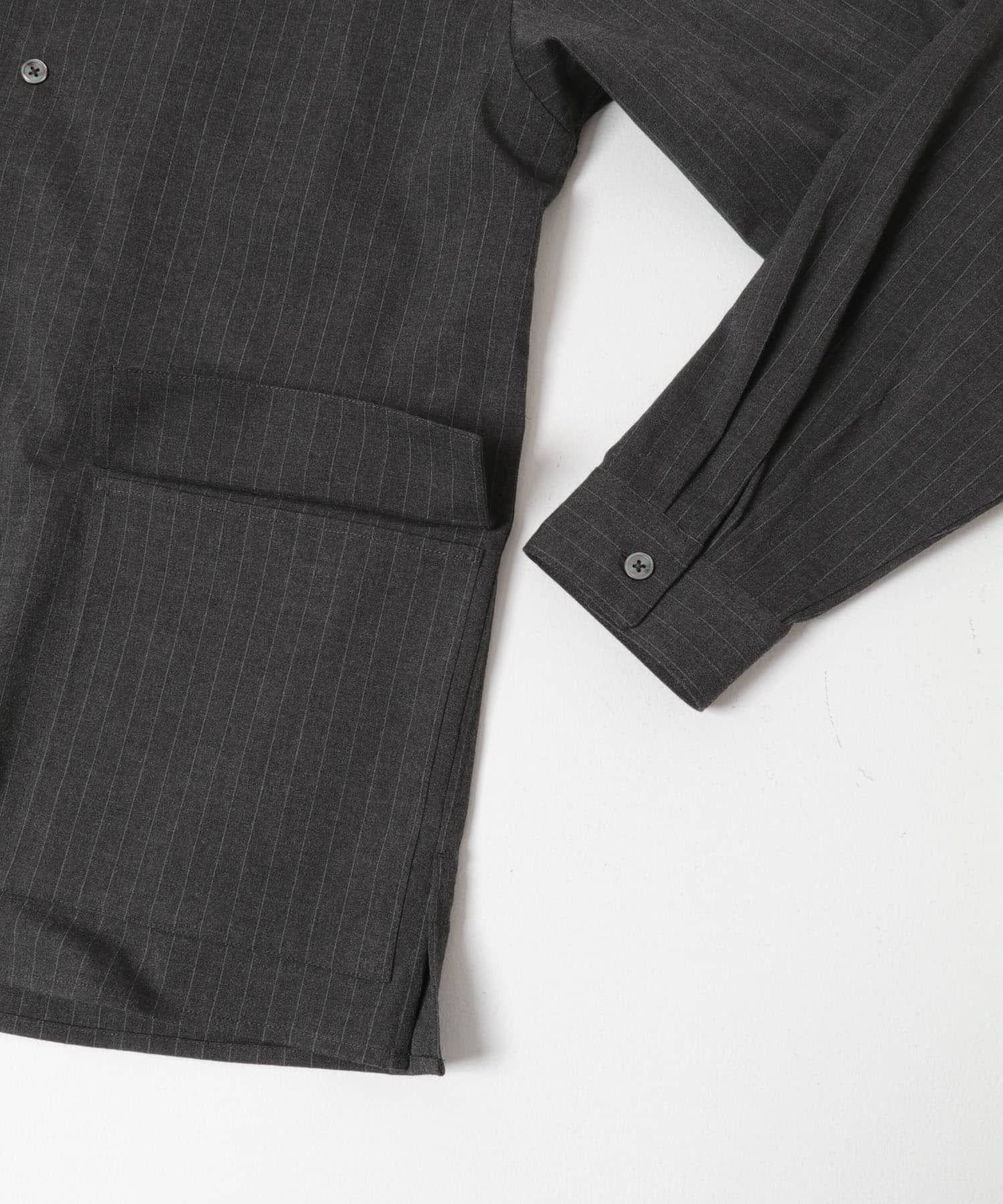 URBAN RESEARCH DOORS「ウールライクシャツジャケット」|ノーカラーコート|