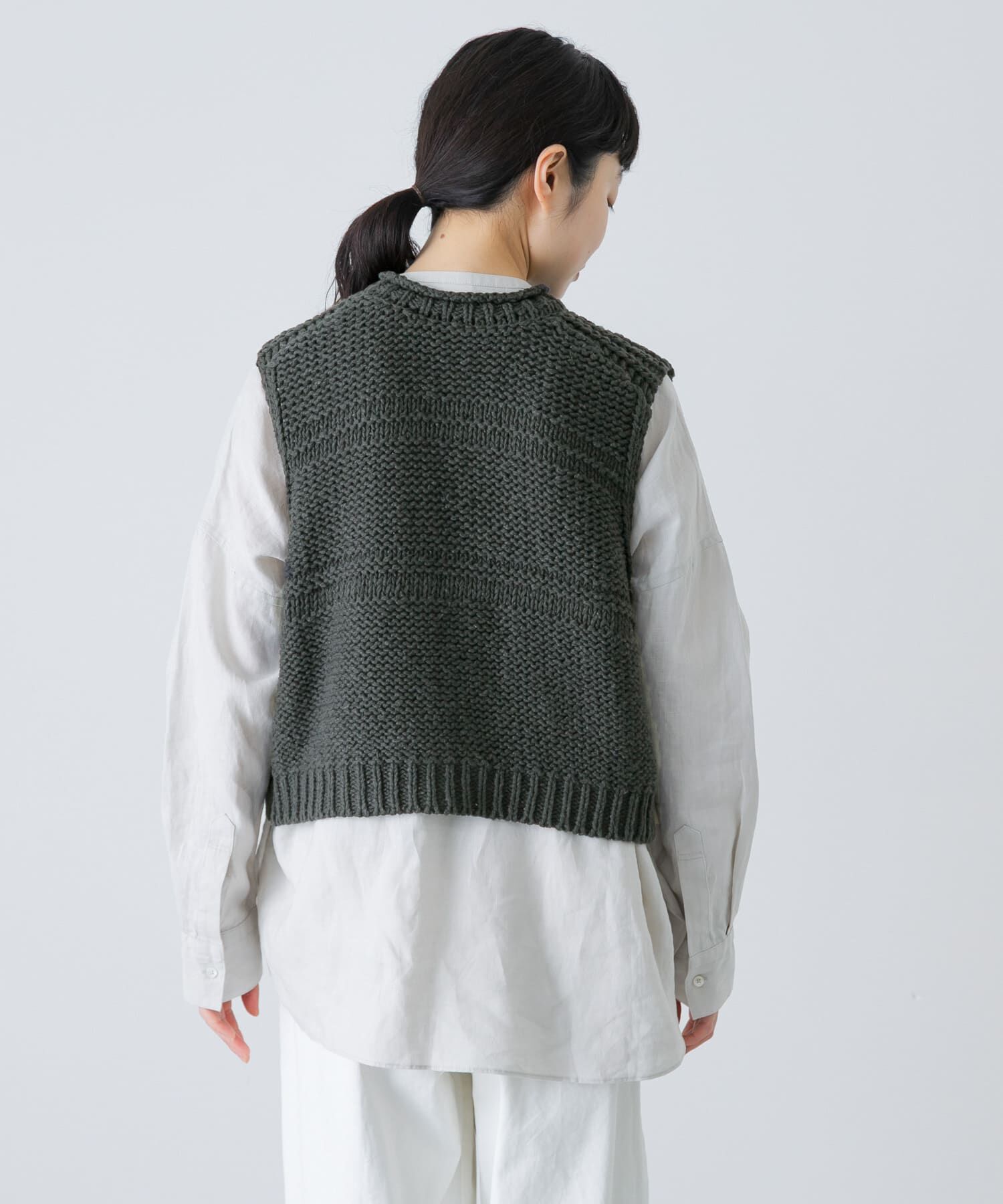 かぐれ「2WAY綿麻ニットベスト」|ベスト・ジレ|