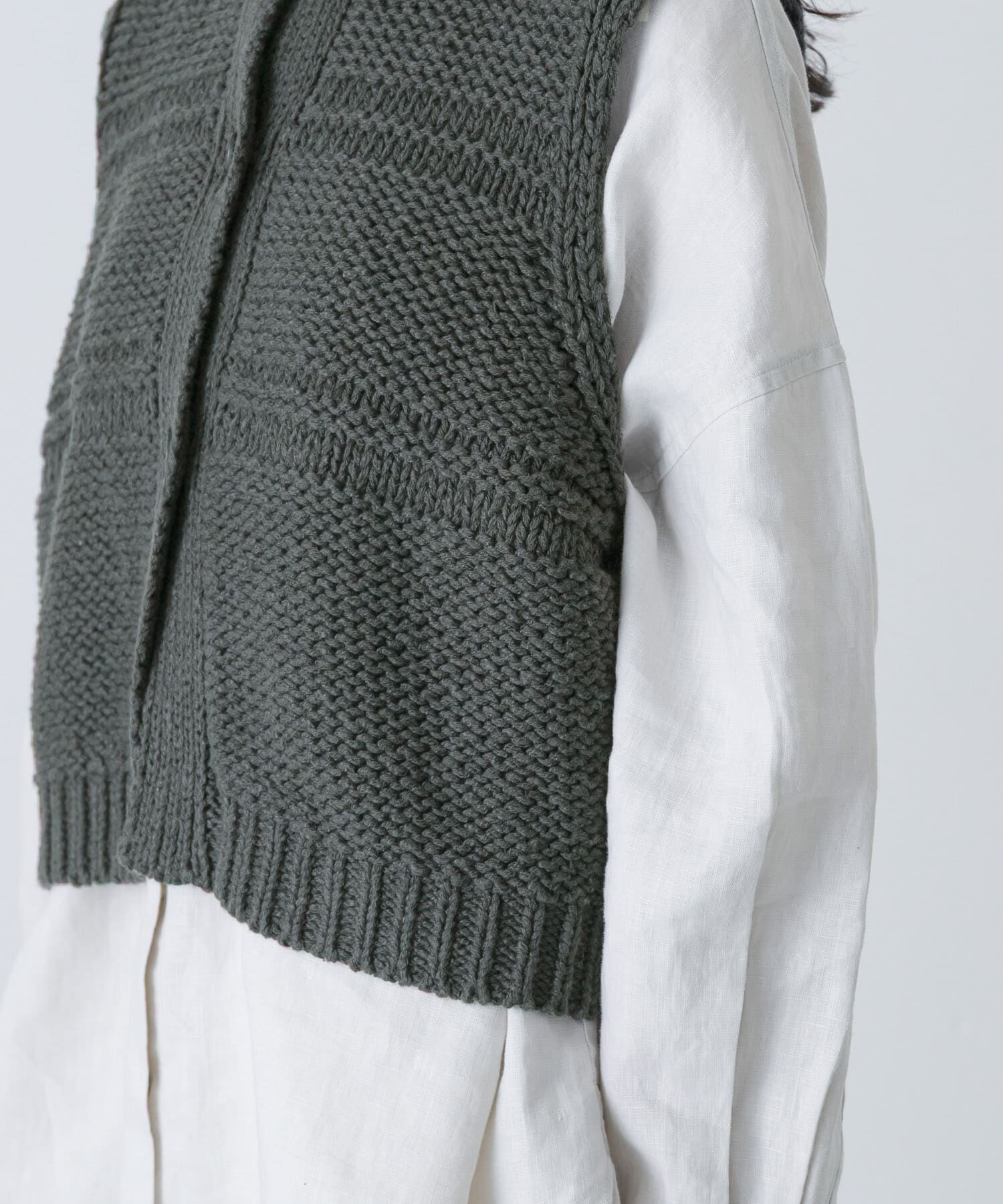 かぐれ「2WAY綿麻ニットベスト」|ベスト・ジレ|