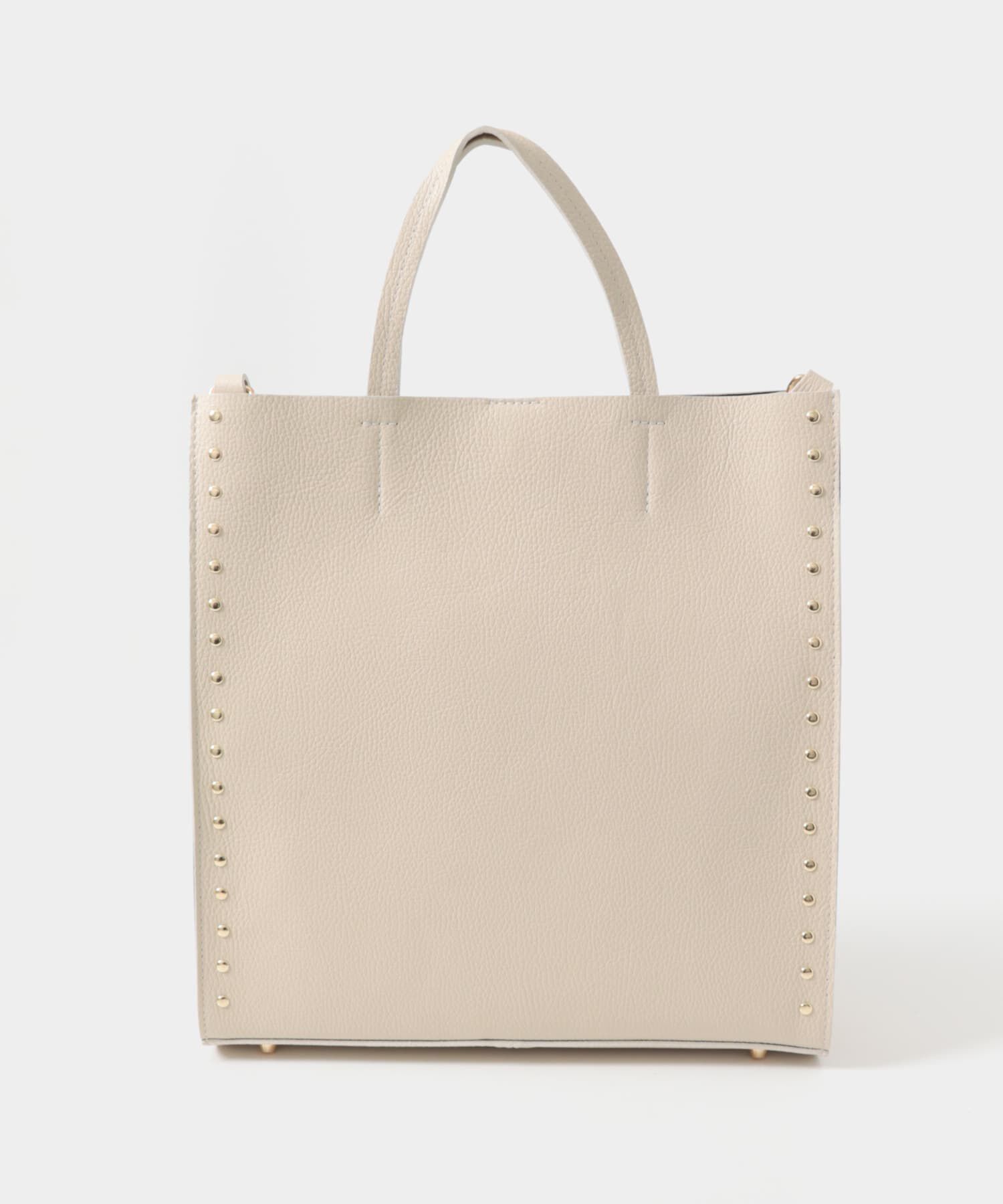 URBAN RESEARCH ROSSO「AULENTTI　スタッズスクエアバッグ」|ハンドバッグ|ベージュ