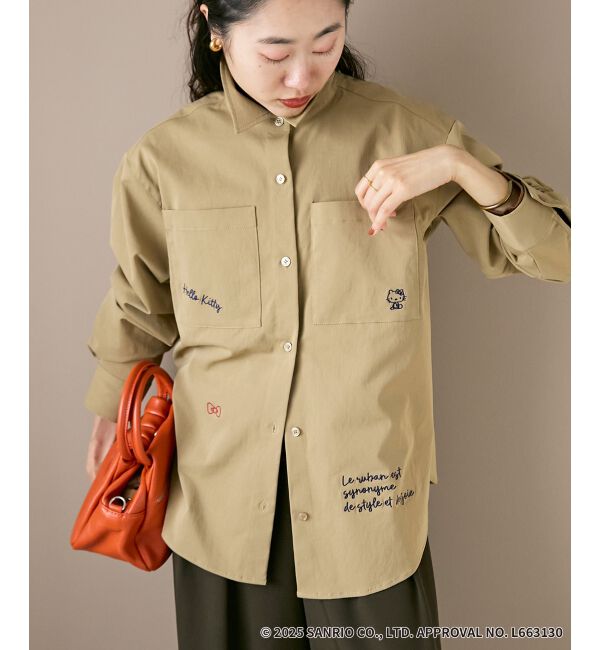  「【HELLO KITTY】レタリング刺繍オーバーシャツ」|シャツ・ブラウス|