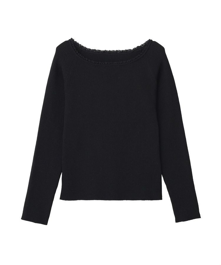 earth music&ecology「レーストリムリブニットプルオーバー」|ニット・セーター|