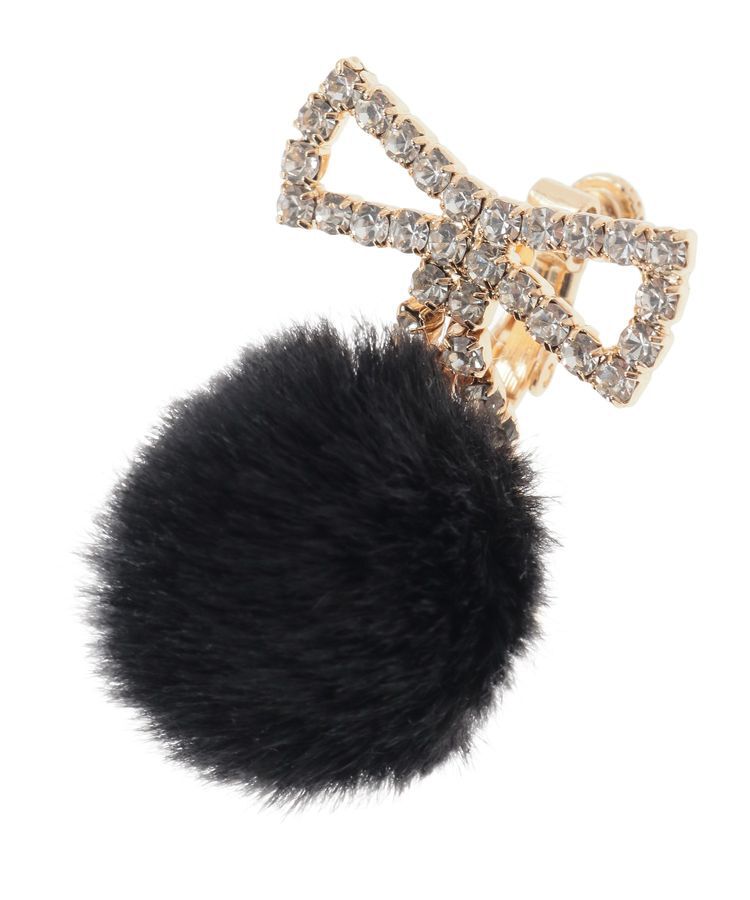 Maison de FLEUR「フェイクファービジューリボンイヤリング」|イヤリング|