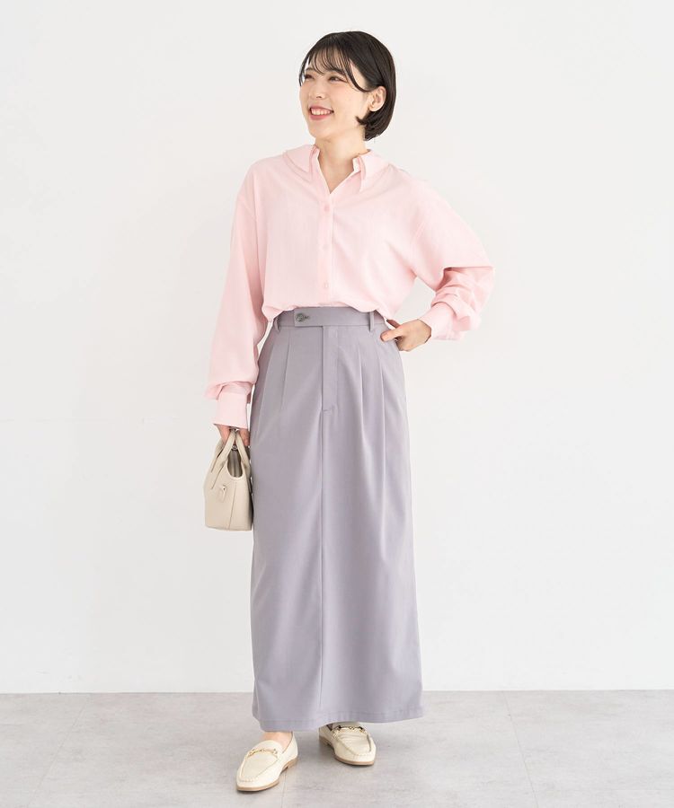 Green Parks「イージーケアタック入りスカート」|タイト|