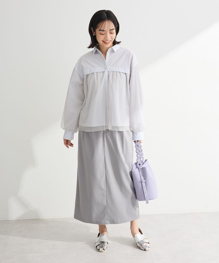 Green Parks「イージーケアタック入りスカート」|タイト|