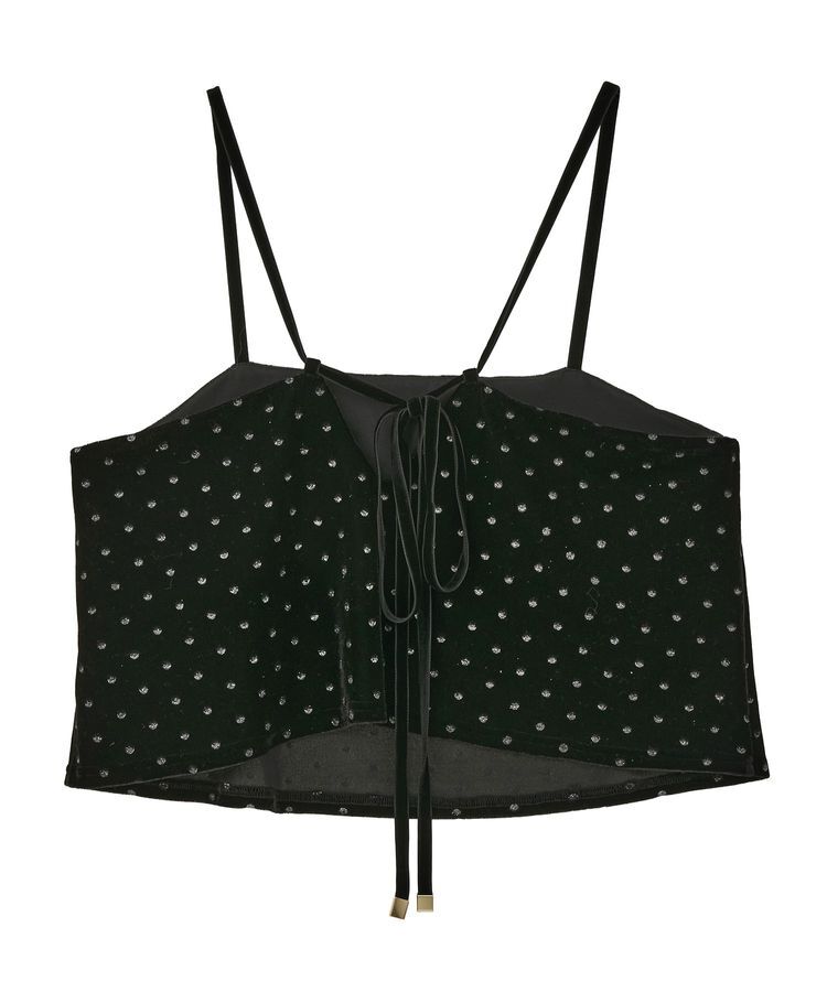 YECCA VECCA「グリッタードットベロアオーバーキャミ」|キャミソール|