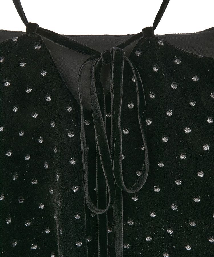 YECCA VECCA「グリッタードットベロアオーバーキャミ」|キャミソール|