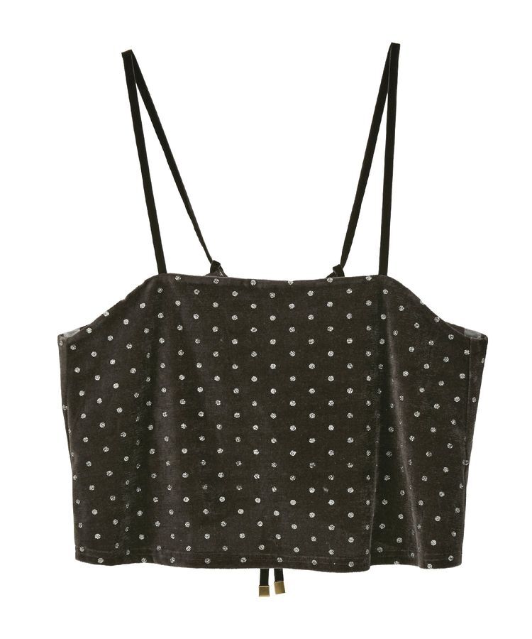 YECCA VECCA「グリッタードットベロアオーバーキャミ」|キャミソール|