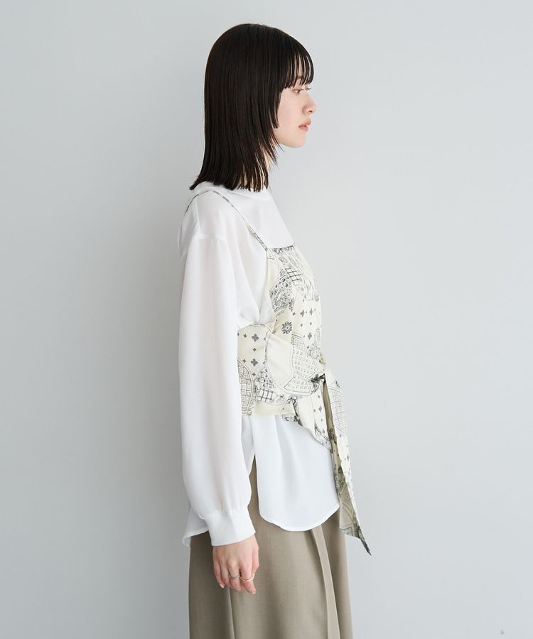 YECCA VECCA「スカーフ柄オーバーキャミ」|キャミソール|