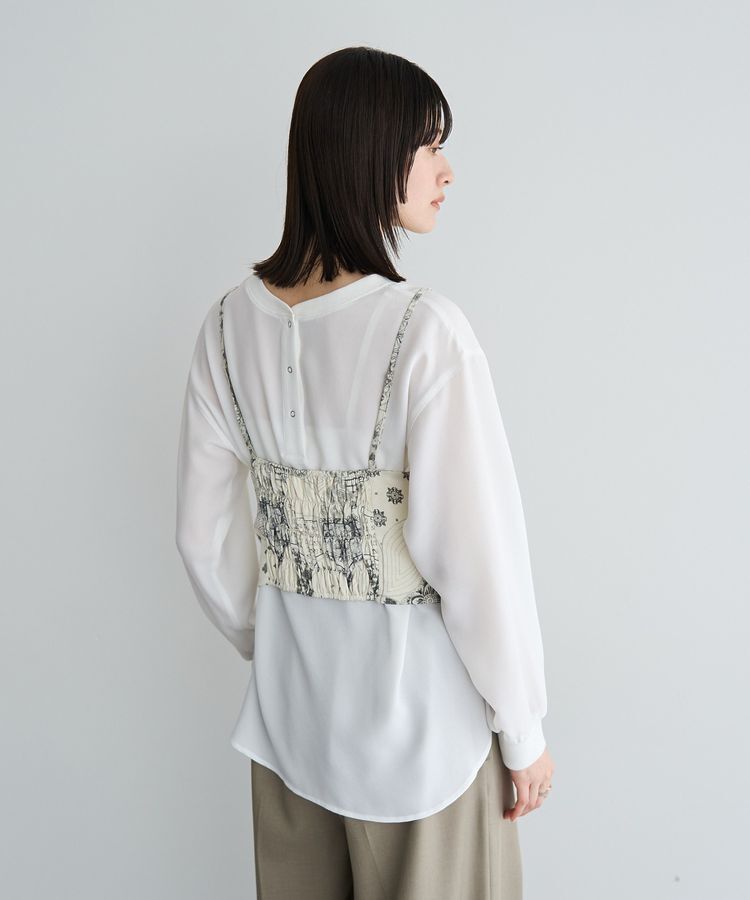 YECCA VECCA「スカーフ柄オーバーキャミ」|キャミソール|