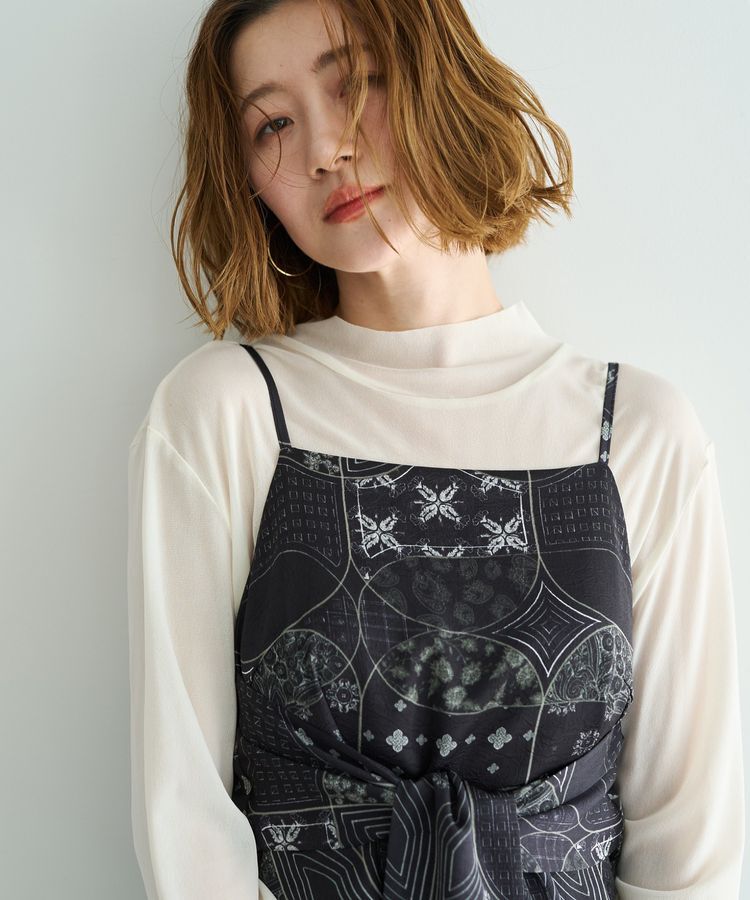 YECCA VECCA「スカーフ柄オーバーキャミ」|キャミソール|