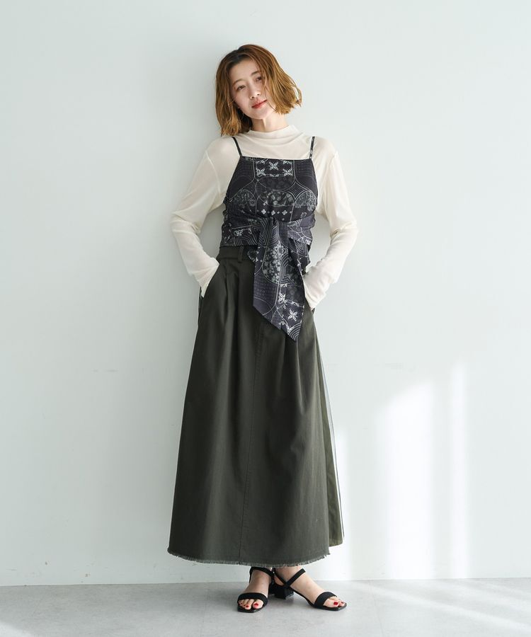 YECCA VECCA「スカーフ柄オーバーキャミ」|キャミソール|