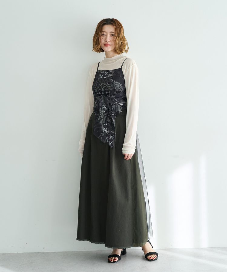 YECCA VECCA「スカーフ柄オーバーキャミ」|キャミソール|