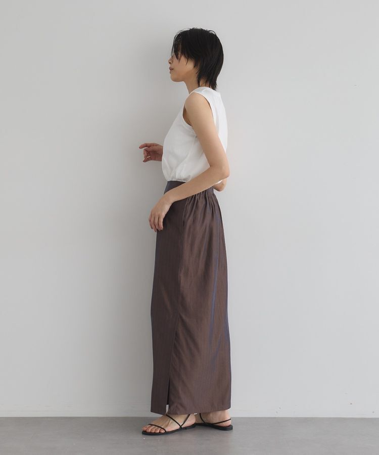 GARAGE OF GOOD CLOTHING「【日本製】ストライプサイドベンツロングスカート」|タイト|