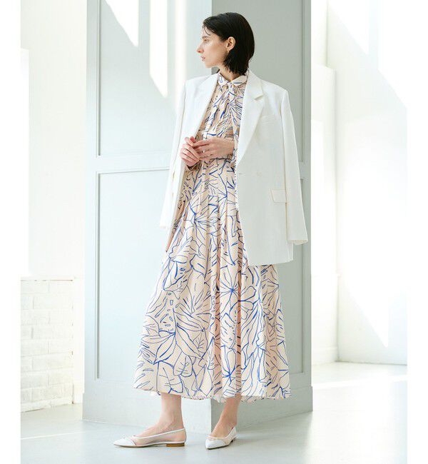 allureville「スケッチボタニカルプリントタックフレアスカート」|フレア|