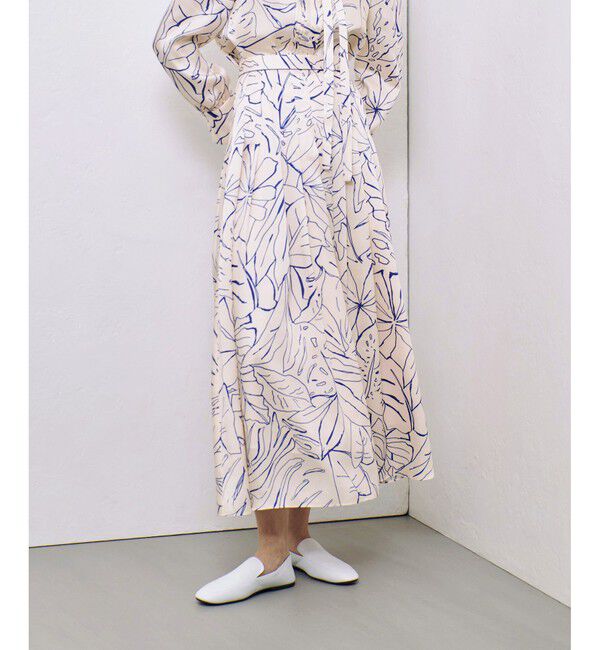 allureville「スケッチボタニカルプリントタックフレアスカート」|フレア|