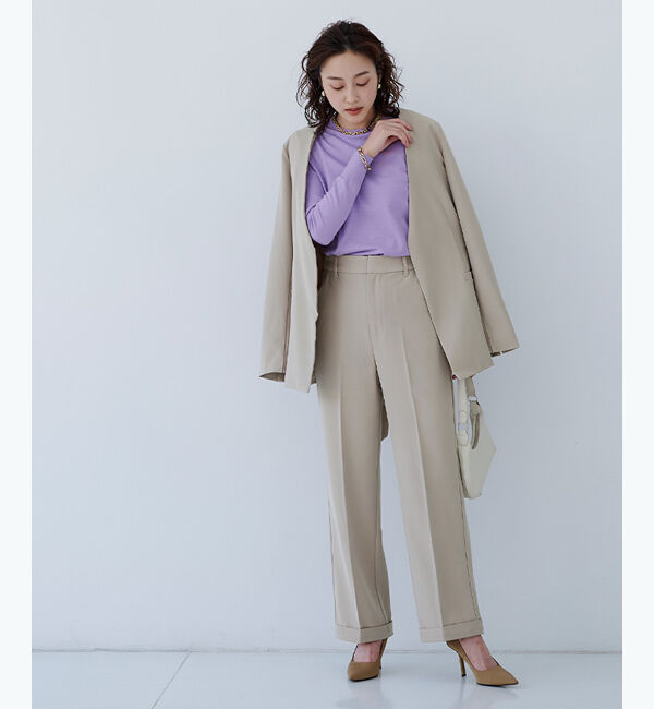 ur's「裾ダブルセンタープレスパンツ」|スラックス|