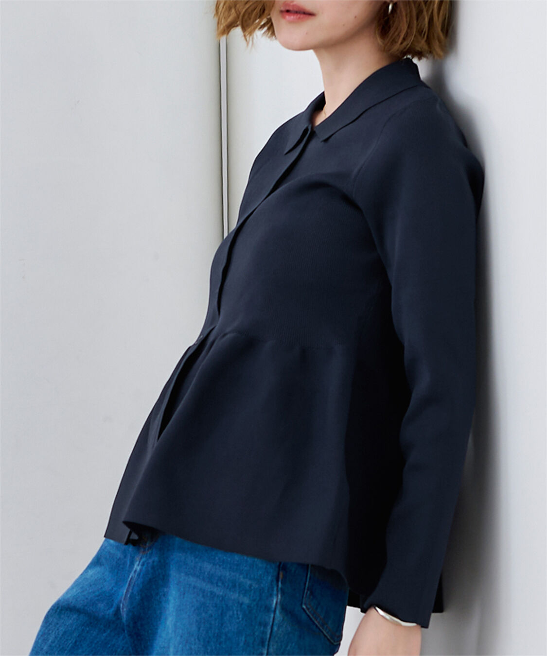 ur's「ウエストペプラムポロニットカーディガン」|ニット・セーター|