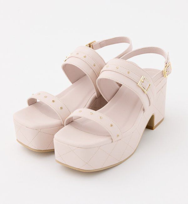  「ビジュー付キルティングソールサンダル」|その他|