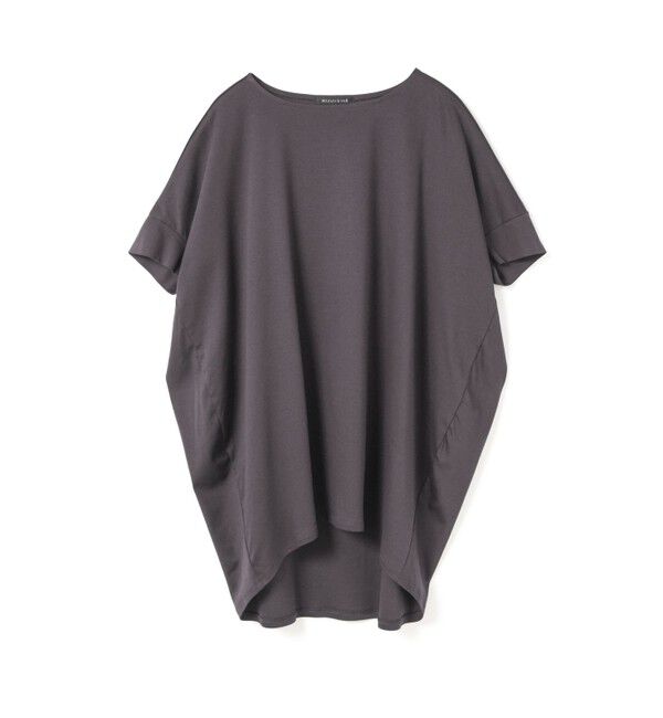 mizuiro ind「mizuiro ind ボートネックコクーンプルオーバー」|Tシャツ・カットソー|チャコールグレー