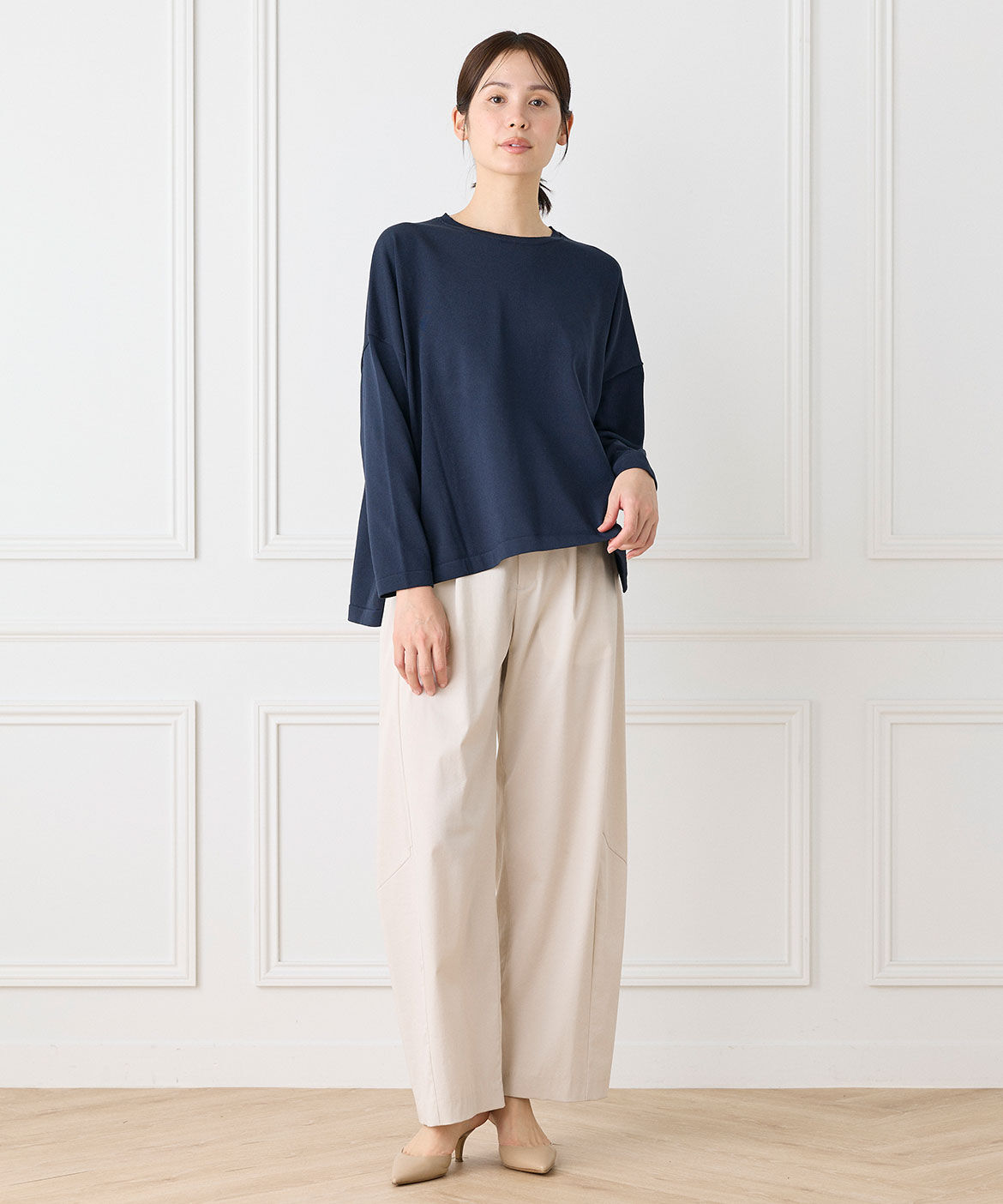 INED「オーバーサイズクルーネックニット」|ニット・セーター|