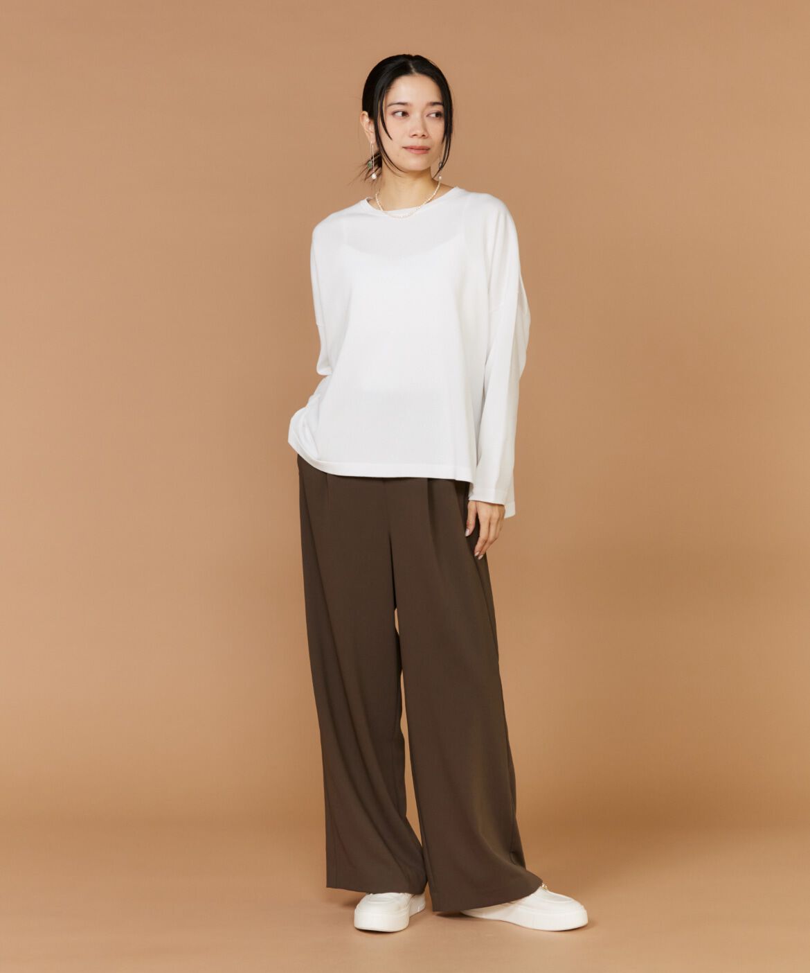 INED「オーバーサイズクルーネックニット」|ニット・セーター|