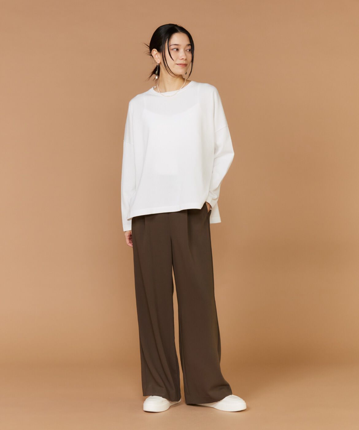 INED「オーバーサイズクルーネックニット」|ニット・セーター|