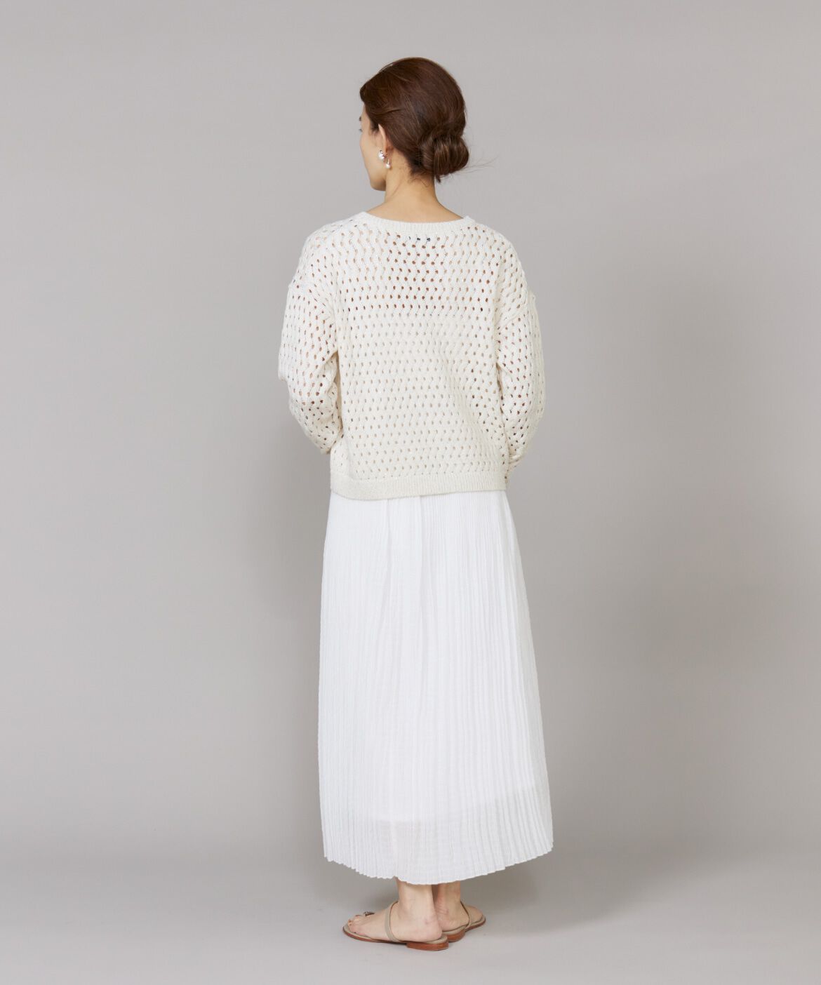 Le Souk「《大きいサイズ》透かし柄ボートネックプルオーバー」|ニット・セーター|